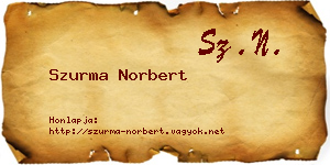 Szurma Norbert névjegykártya