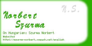 norbert szurma business card